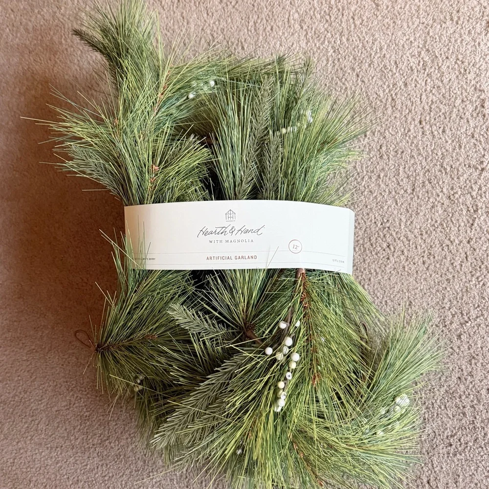 Hearth & Hand Needle Pine with White Berry Holiday 12-Foot Garland